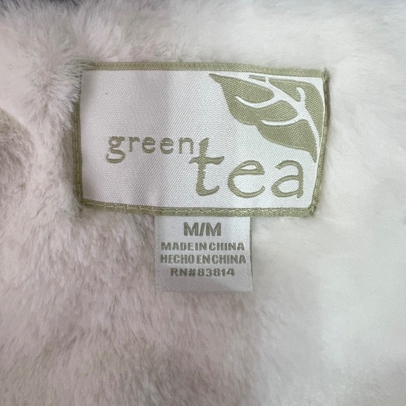 Green Tea Puffer Vest Hooded Faux Fur Trim Padded Gray Women's Medium - Picture 9 of 11